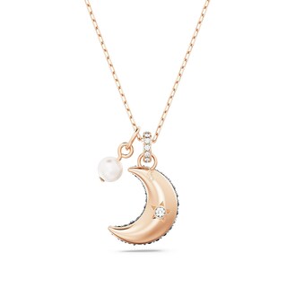 Foto 4 | Collar Swarovski Sublima Moon Con Cristales Oscuros, Oro Rosa - Venta Internacional.