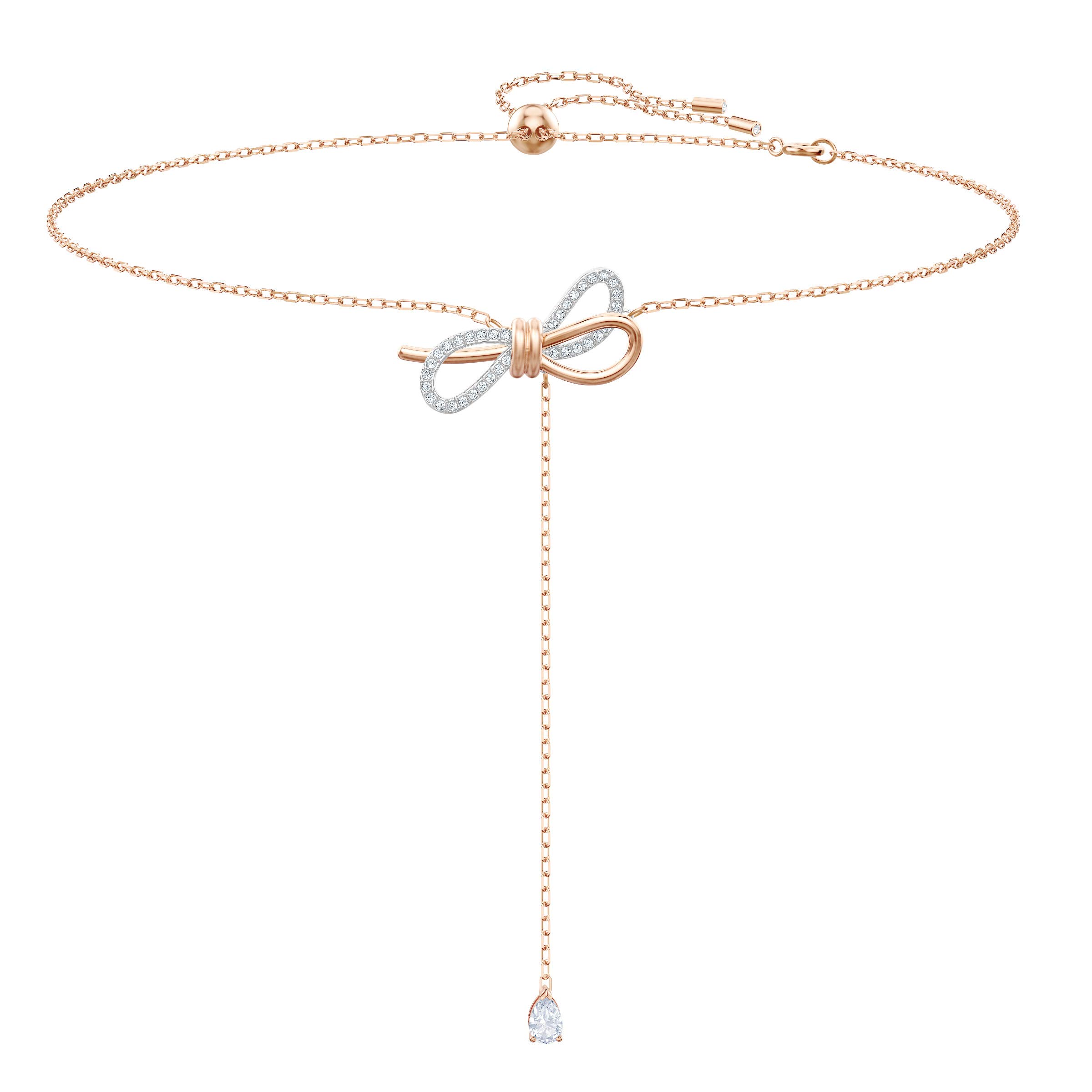 Colgante Swarovski Con Forma De Lazo Para Toda La Vida Con Cristal Blanco - Venta Internacional.