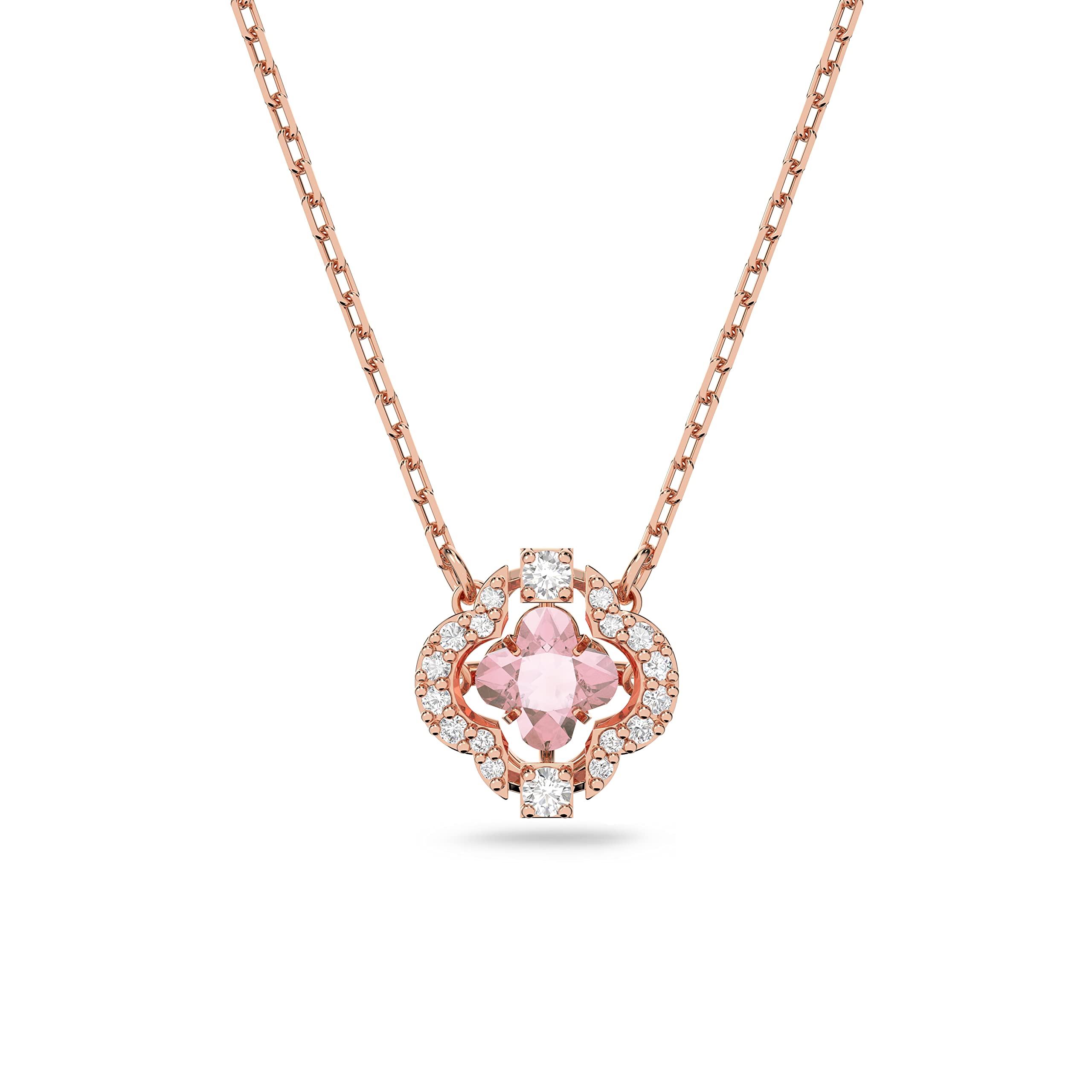 Foto 1 | Colgante De Trébol Swarovski Una Con Cristales Rosas Y Blancos - Venta Internacional.