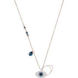 Foto 1 | Collar Swarovski Crystal Duo Evil Eye Chapado En Oro Rosa - Venta Internacional.