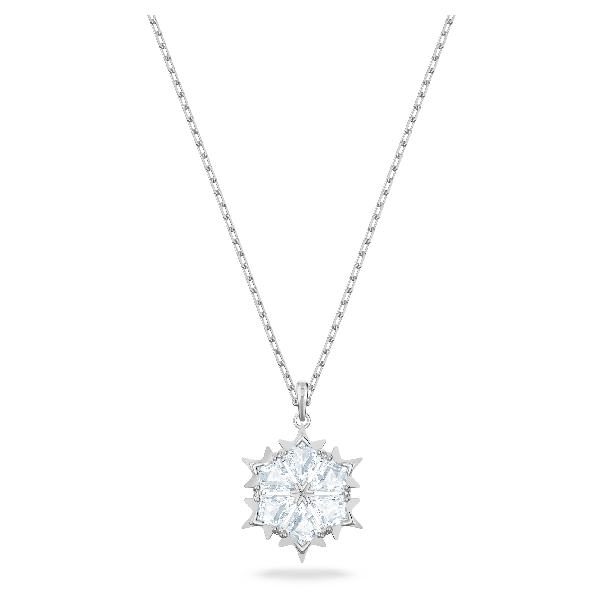 Foto 1 | Collar Con Colgante Mágico De Swarovski En Forma De Copo De Nieve Con Cristales Transparentes - Venta Internacional.