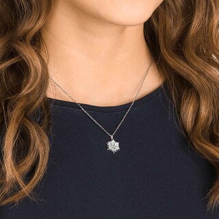 Foto 5 | Collar Con Colgante Mágico De Swarovski En Forma De Copo De Nieve Con Cristales Transparentes - Venta Internacional.