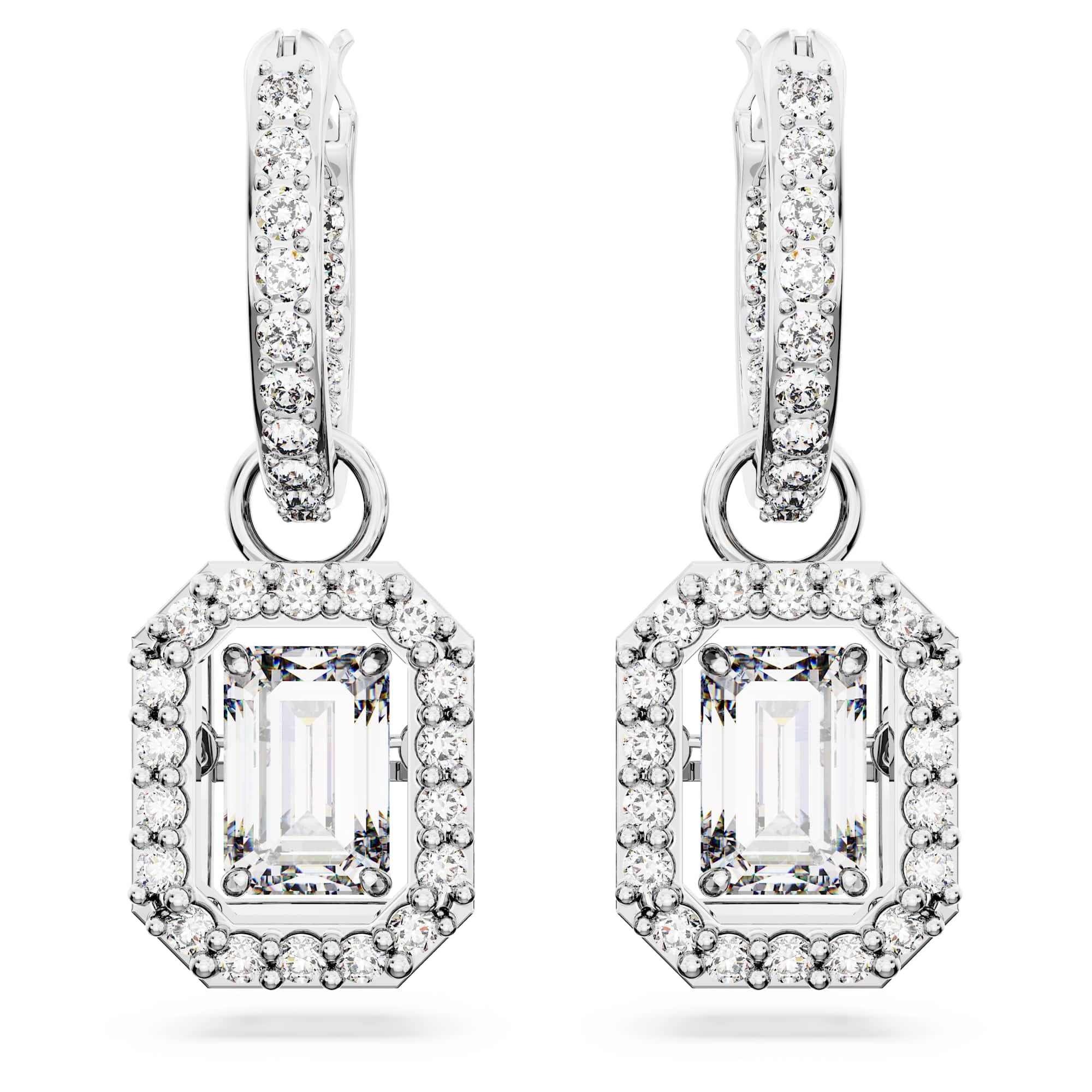 Foto 2 | Pendientes Swarovski Una Drop Octagon Violet/cristales Transparentes - Venta Internacional.