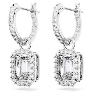 Foto 3 | Pendientes Swarovski Una Drop Octagon Violet/cristales Transparentes - Venta Internacional.