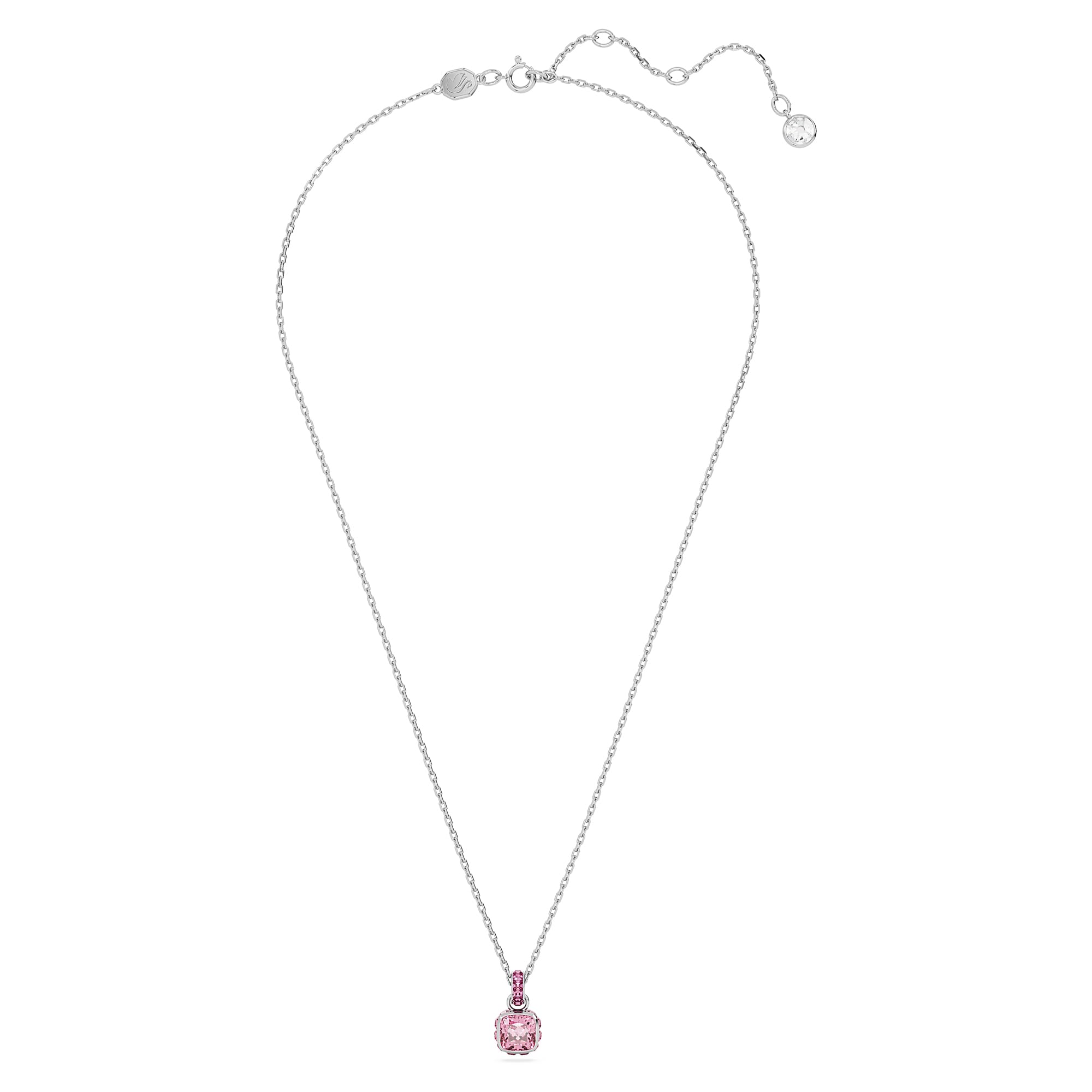 Foto 3 pulgar | Collar Swarovski Con Piedra Natal De Octubre, Piedra Rosa De Talla Cuadrada - Venta Internacional.