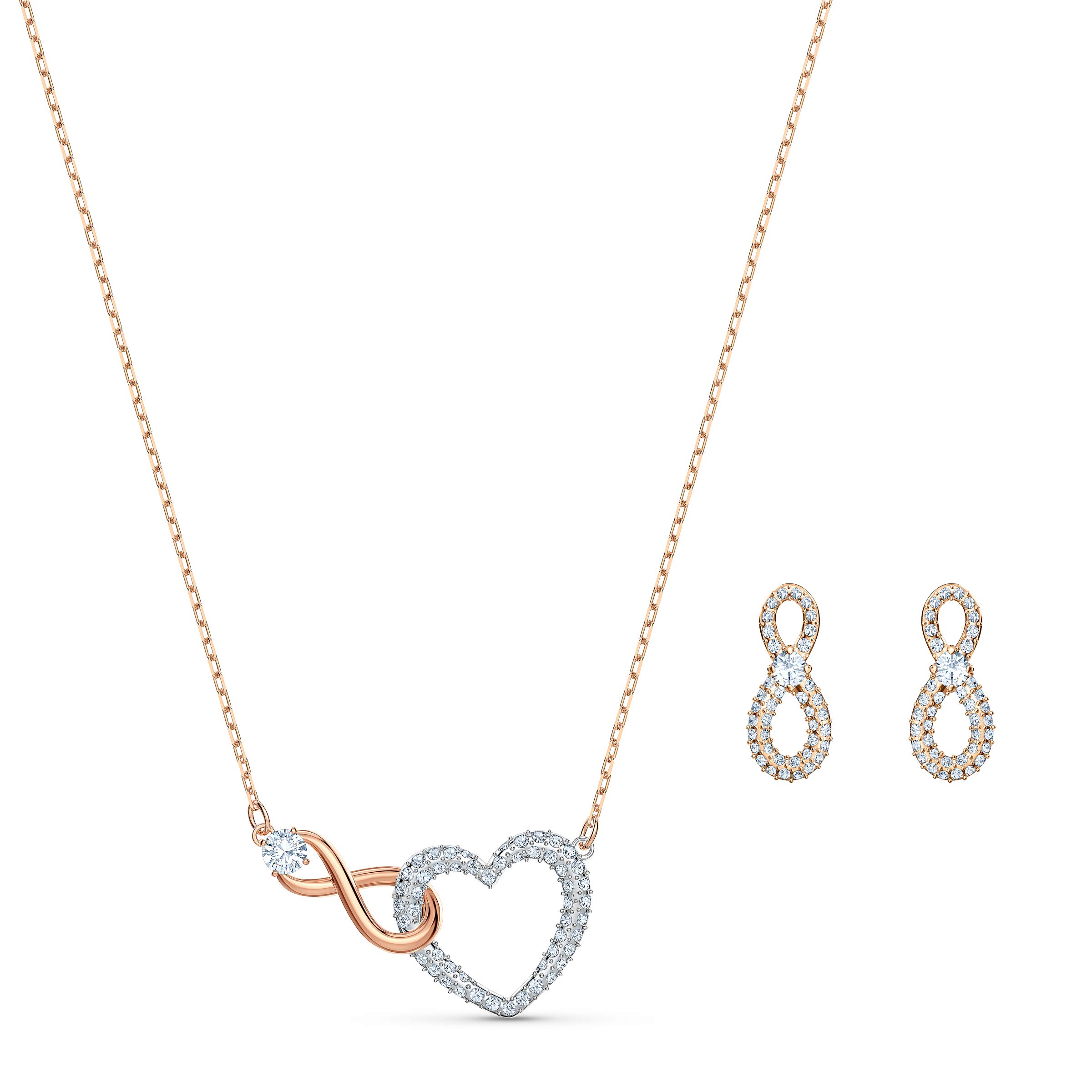 Foto 2 pulgar | Conjunto De Joyas: Collar Y Pendientes Swarovski Infinity Con Cristales - Venta Internacional.