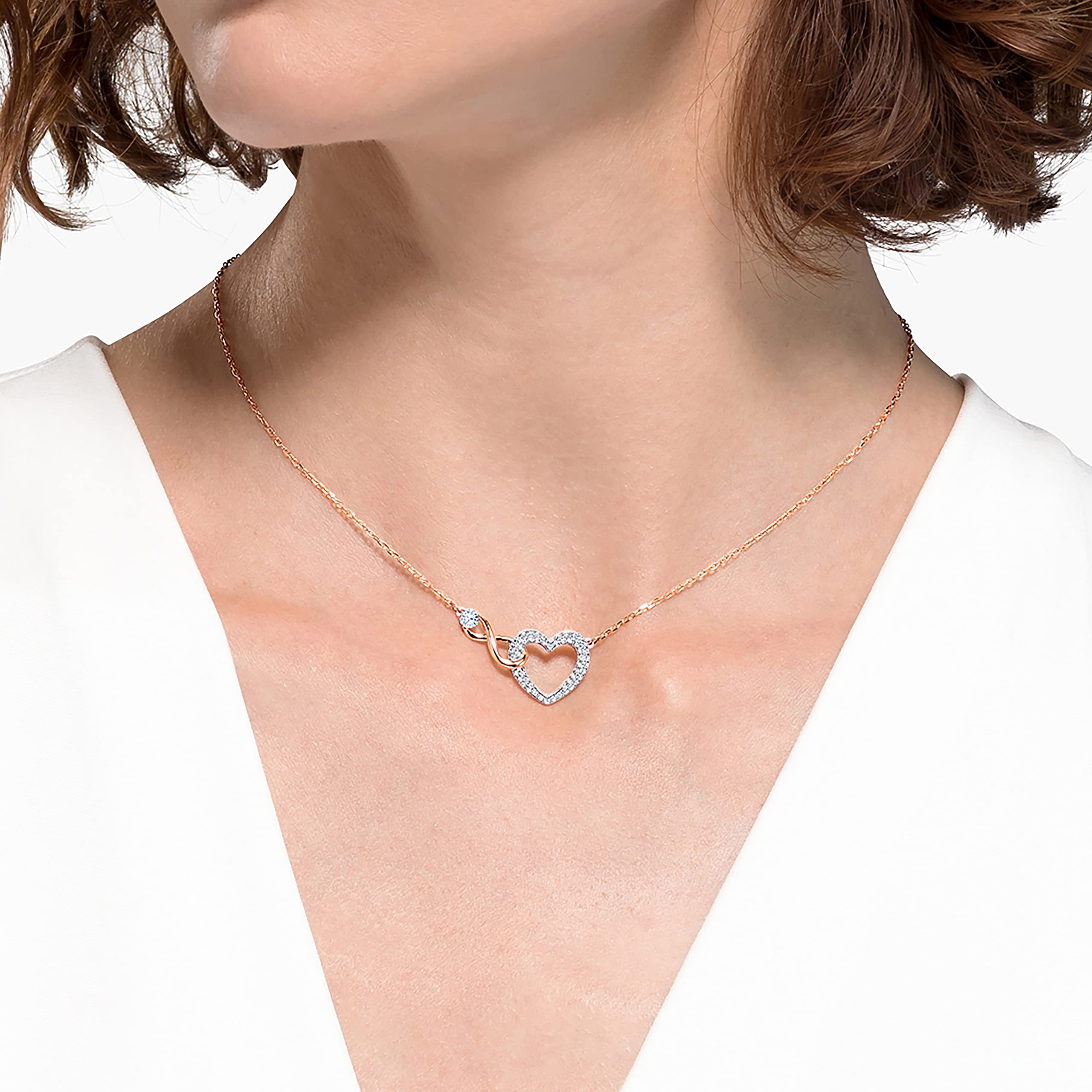 Foto 6 pulgar | Conjunto De Joyas: Collar Y Pendientes Swarovski Infinity Con Cristales - Venta Internacional.