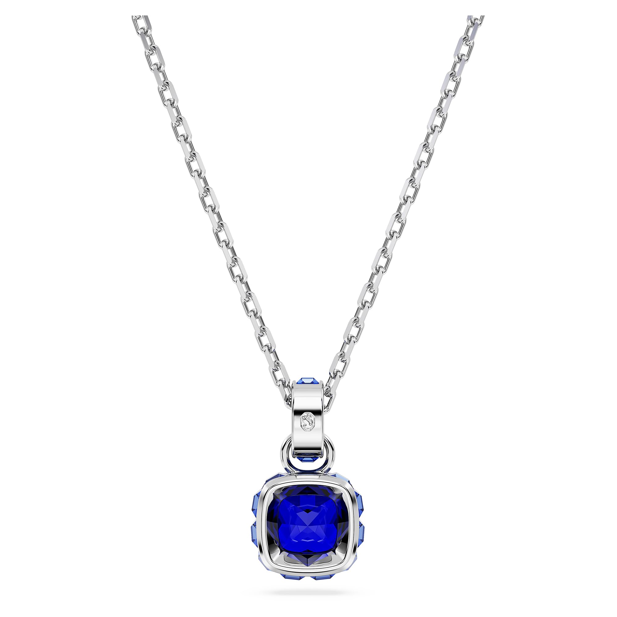 Foto 4 | Collar Con Piedra Natal De Septiembre De Swarovski, Piedra Azul De Talla Cuadrada - Venta Internacional.