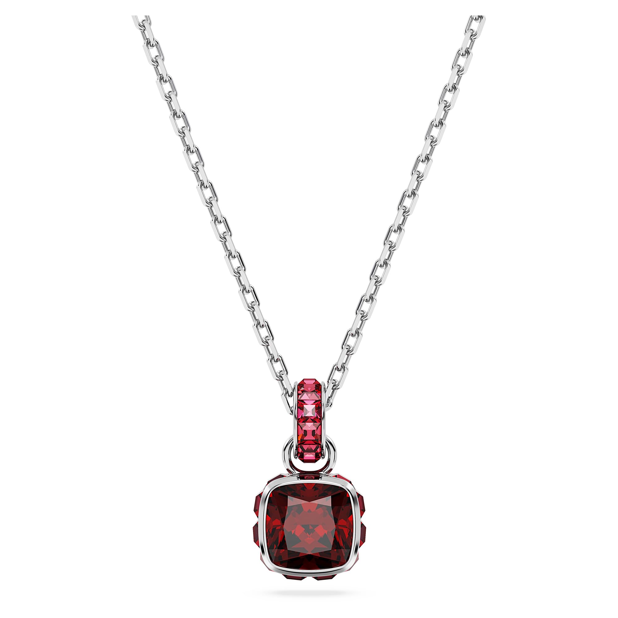 Foto 2 pulgar | Collar Con Piedra Natal De Enero De Swarovski Con Piedra Roja Y Cristales - Venta Internacional.