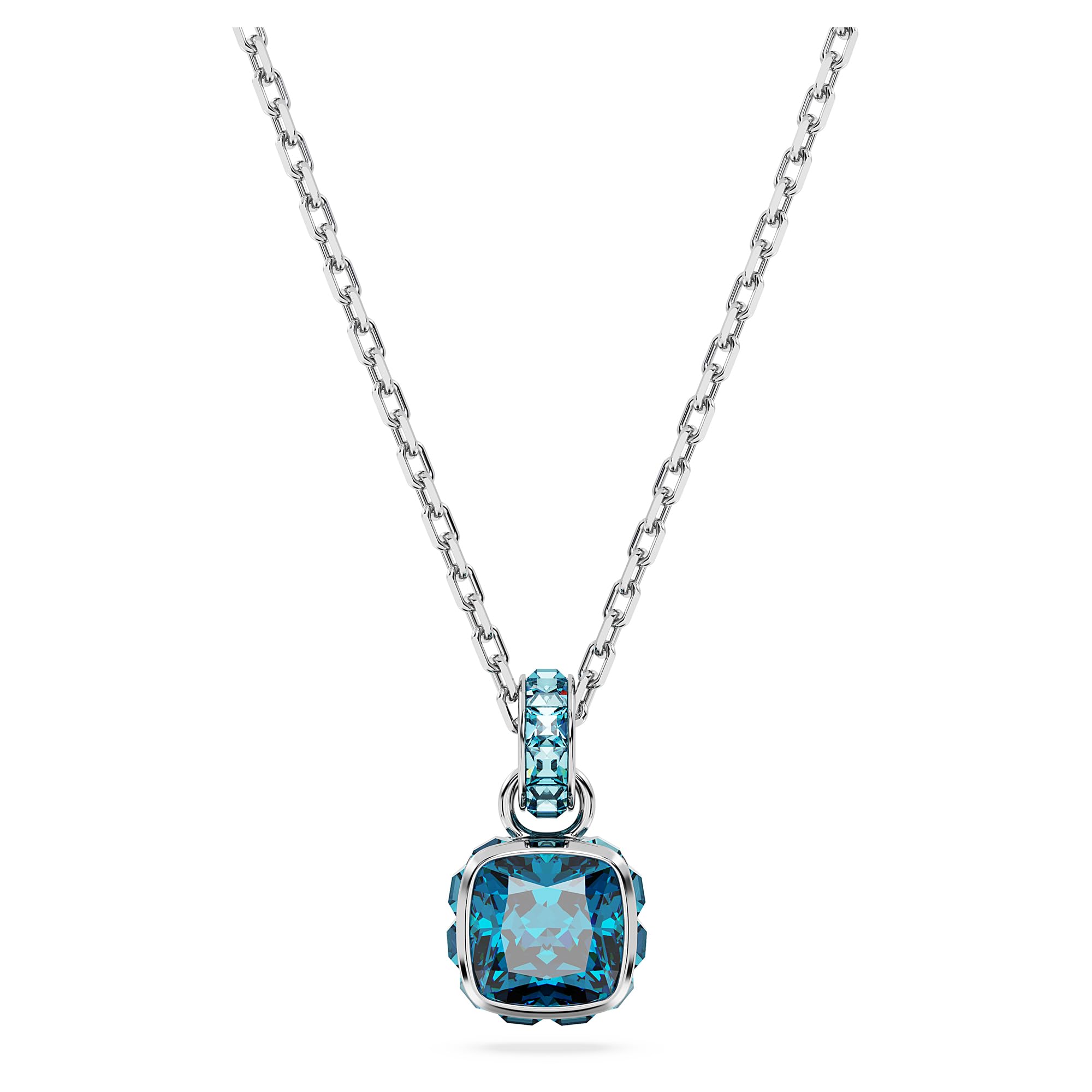 Foto 2 pulgar | Collar De Swarovski Con Piedra Natal De Diciembre, Acabado En Rodio Azul - Venta Internacional.