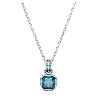 Foto 1 | Collar De Swarovski Con Piedra Natal De Diciembre, Acabado En Rodio Azul - Venta Internacional.