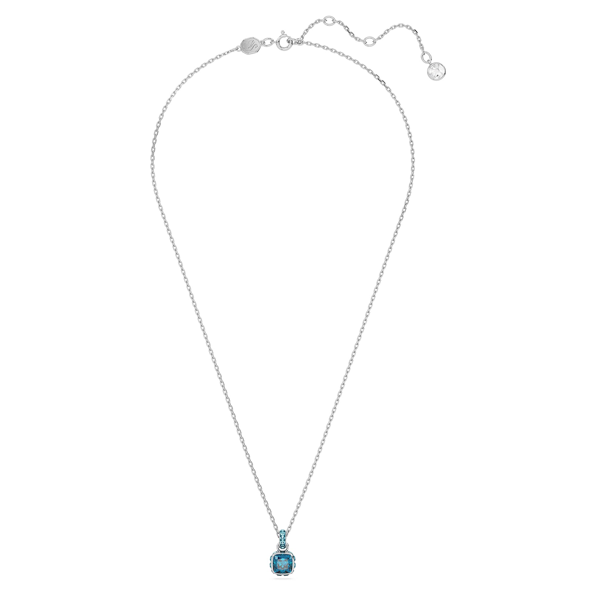 Foto 3 pulgar | Collar De Swarovski Con Piedra Natal De Diciembre, Acabado En Rodio Azul - Venta Internacional.