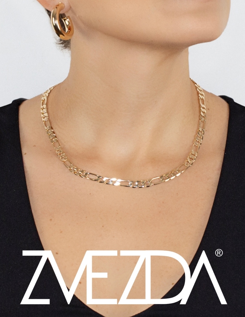 Foto 2 | Cadena Zvezda Fígaro, Chapa De Oro Amarillo De 18k