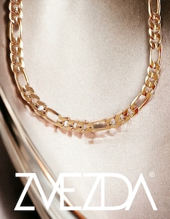 Foto 5 | Cadena Zvezda Fígaro, Chapa De Oro Amarillo De 18k