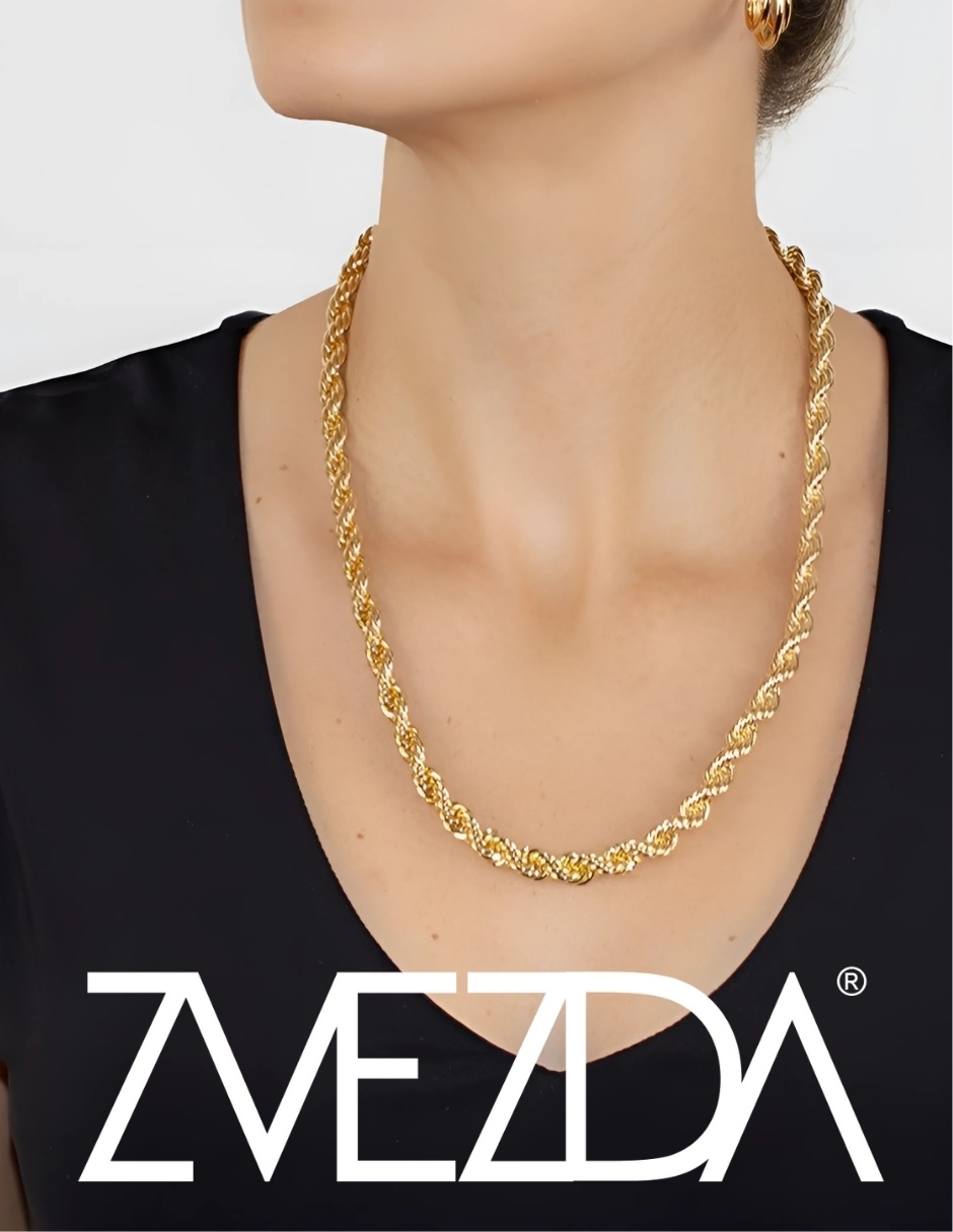 Foto 4 pulgar | Cadena Zvezda Torsal, Chapa De Oro Amarillo De 18k