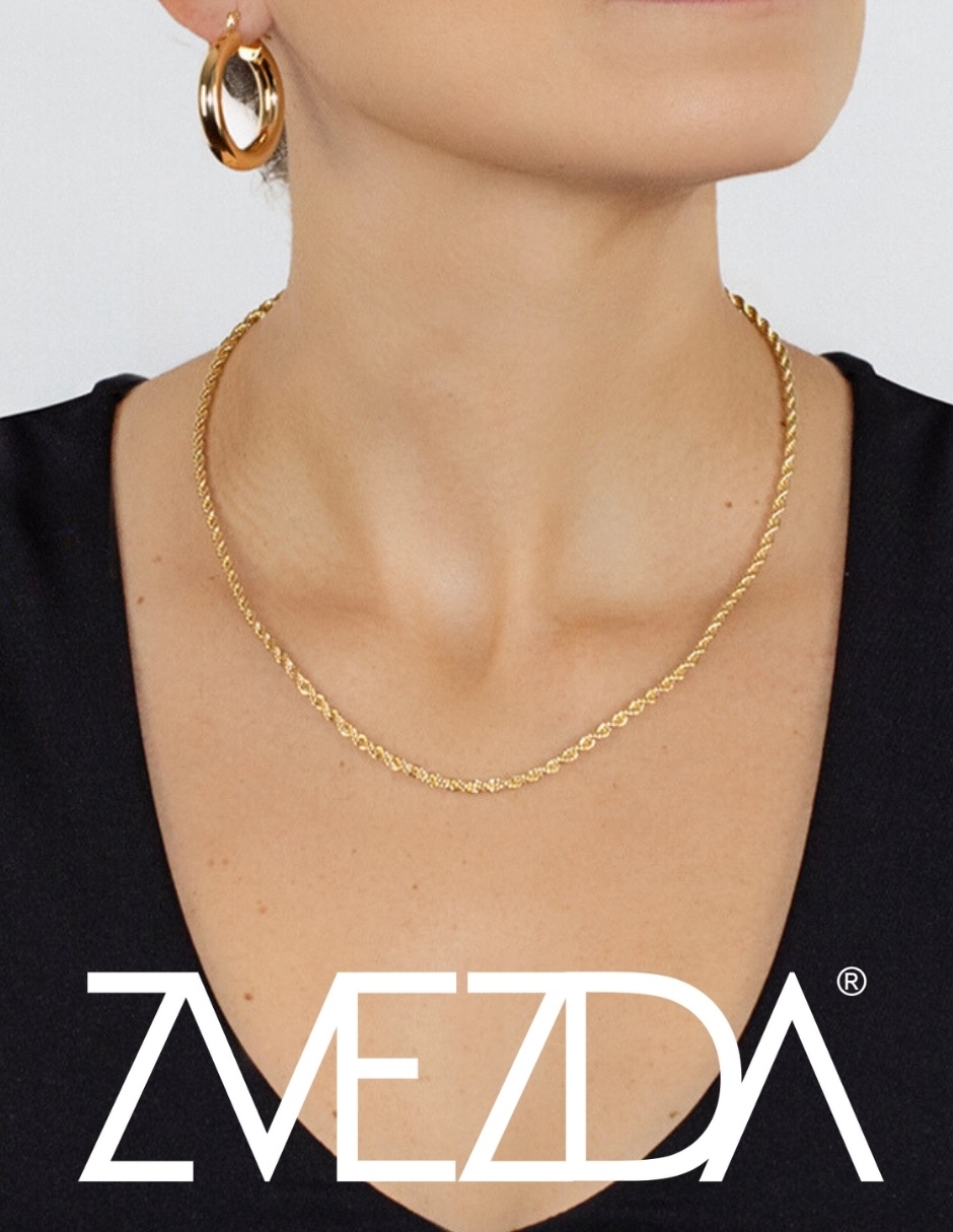 Foto 4 pulgar | Cadena Zvezda Torsal, Chapa De Oro Amarillo De 18k