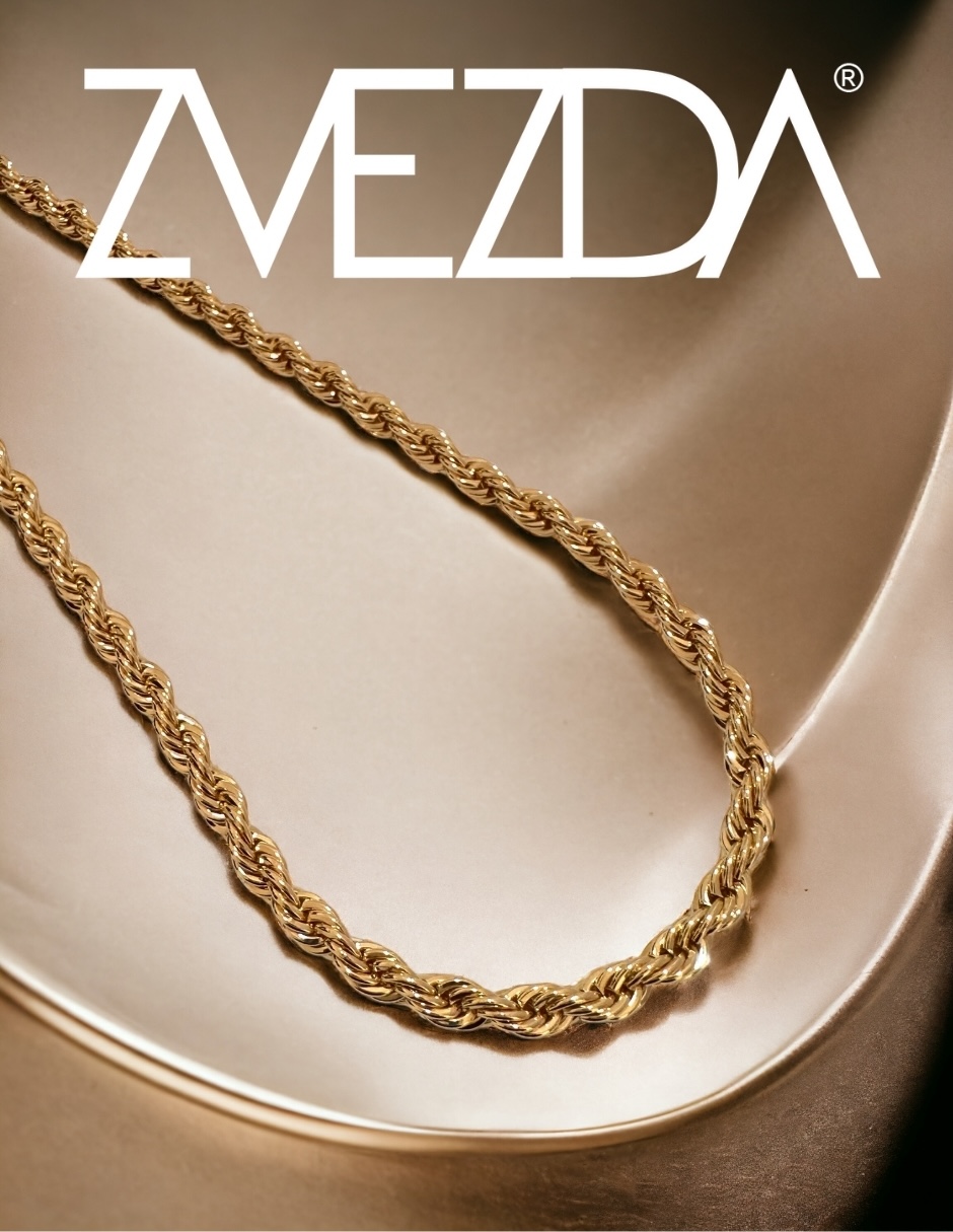 Foto 6 pulgar | Cadena Zvezda Torsal, Chapa De Oro Amarillo De 18k
