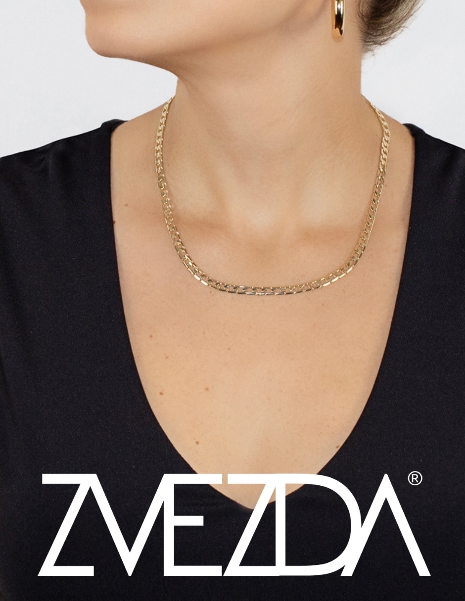 Foto 2 | Cadena Zvezda Barbada, Chapa De Oro Amarillo De 18k