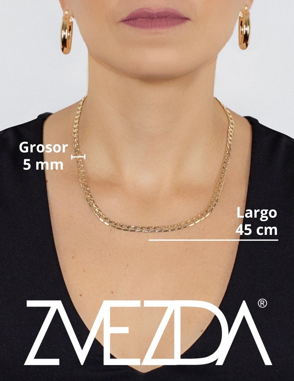 Foto 4 | Cadena Zvezda Barbada, Chapa De Oro Amarillo De 18k