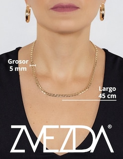 Foto 4 | Cadena Zvezda Barbada, Chapa De Oro Amarillo De 18k