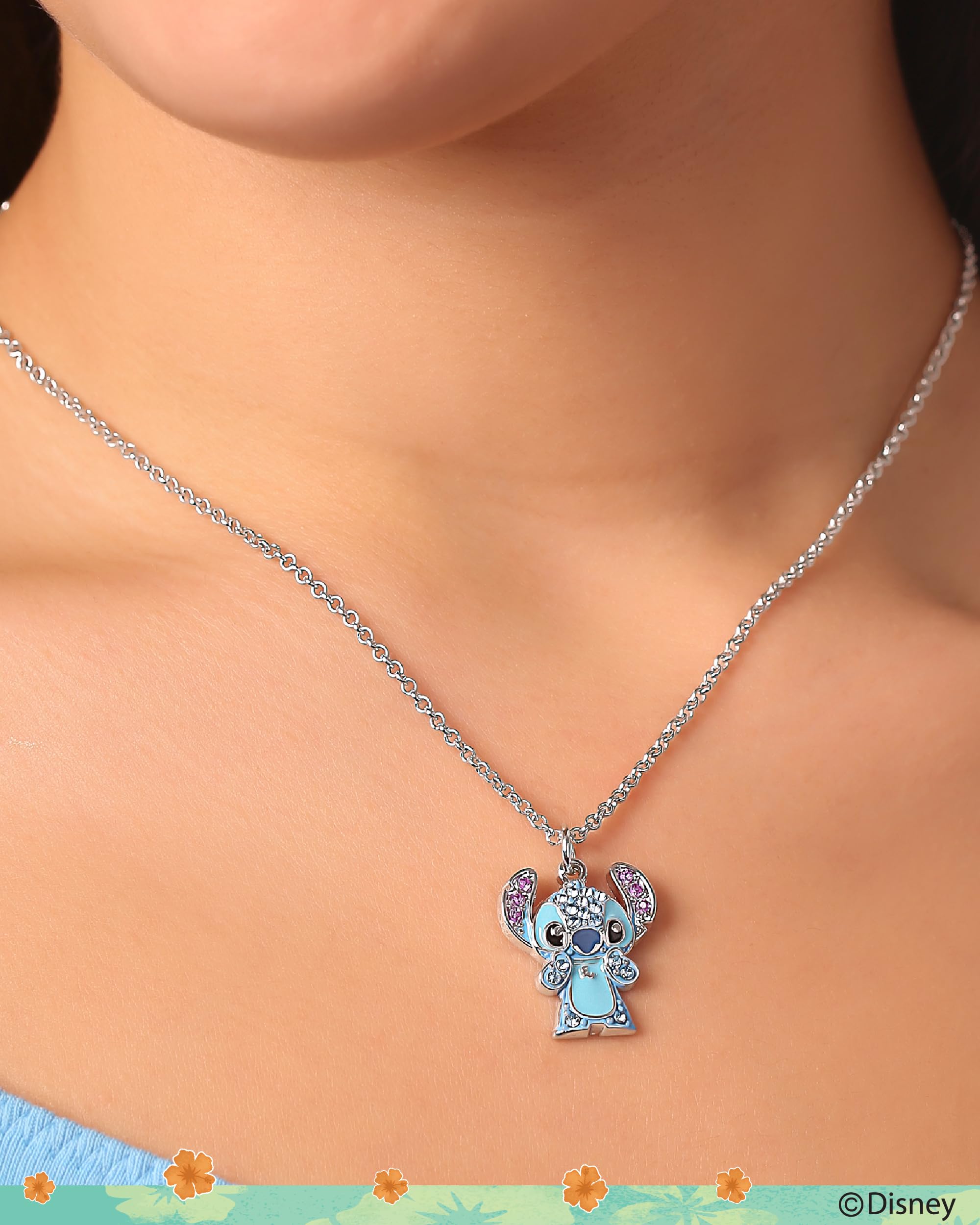 Foto 4 pulgar | Collar Disney Stitch para Mujer con Cristal Pavé y Esmalte - Venta Internacional