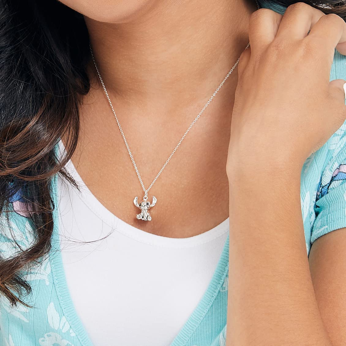 Foto 3 pulgar | Collar Disney Lilo & Stitch de Plata de Ley para Mujer - Venta Internacional