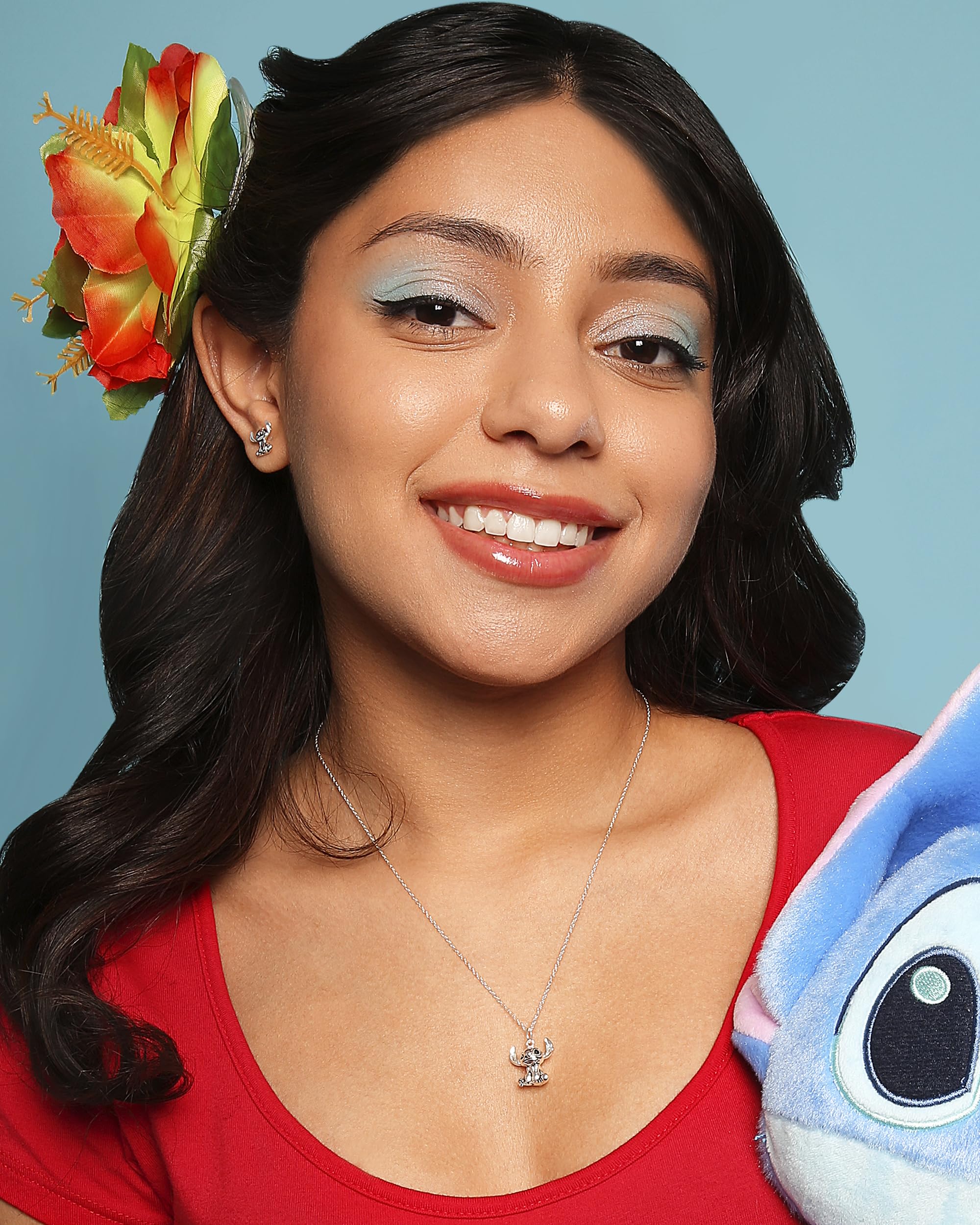 Foto 5 pulgar | Collar Disney Lilo & Stitch de Plata de Ley para Mujer - Venta Internacional