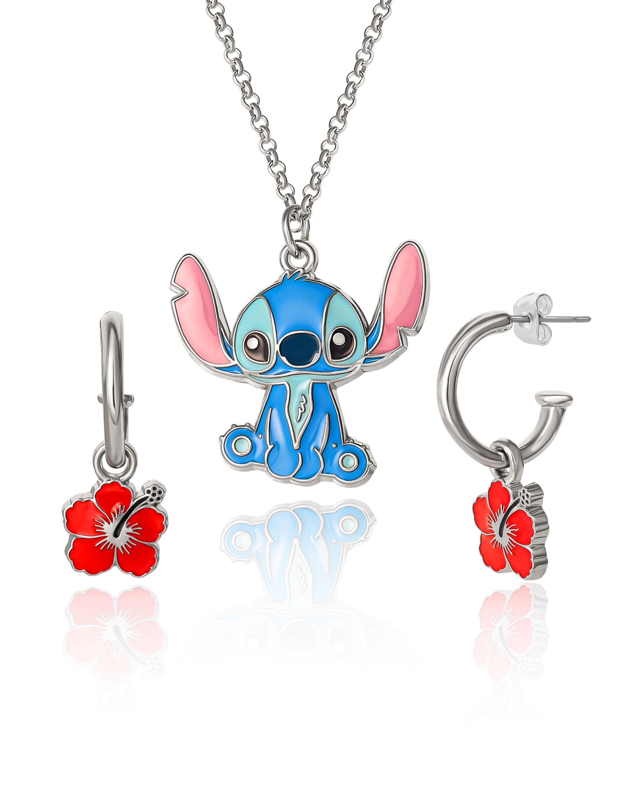 Foto 1 | Set de Joyas Disney Lilo & Stitch Flower Pendientes y Collar - Venta Internacional