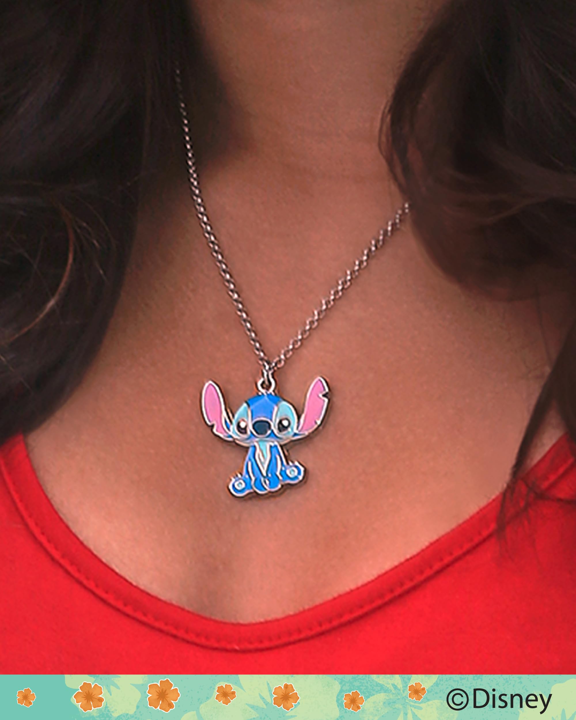 Foto 3 | Set de Joyas Disney Lilo & Stitch Flower Pendientes y Collar - Venta Internacional