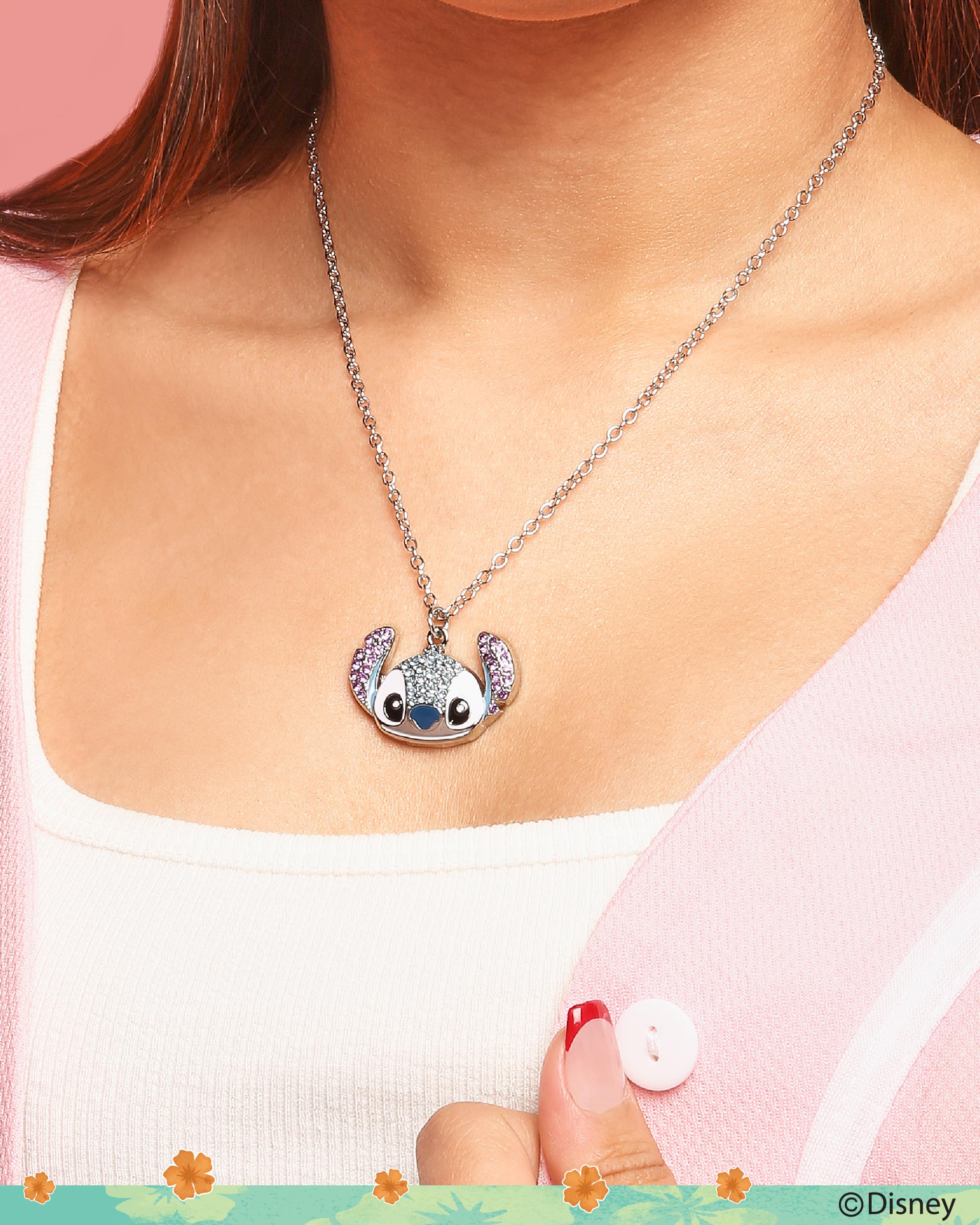 Foto 3 pulgar | Collar Disney Stitch para Mujer de 40 + 7 cm - Venta Internacional