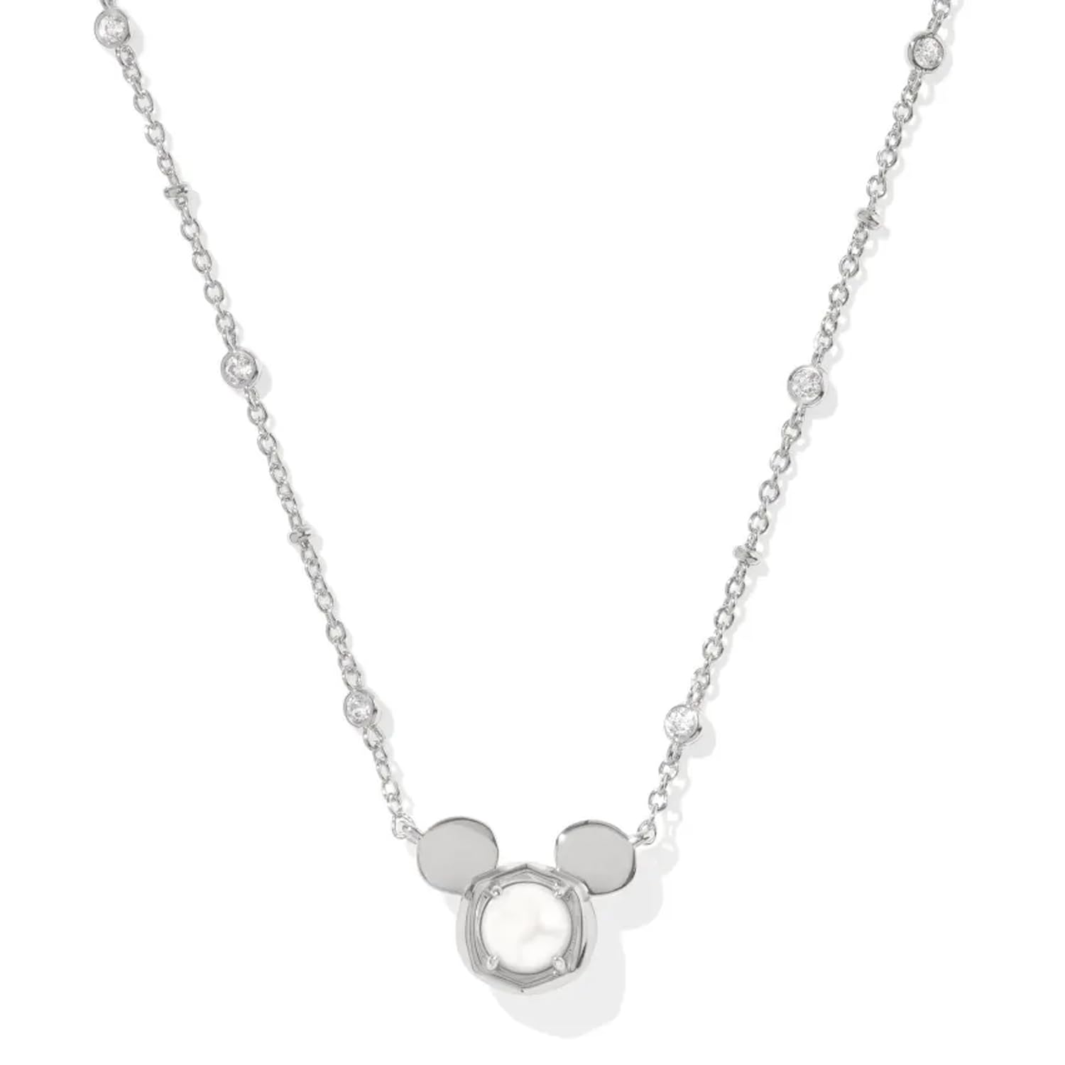 Foto 2 pulgar | Collar Kendra Scott X Disney Mickey Mouse Plata Perla Blanca - Venta Internacional