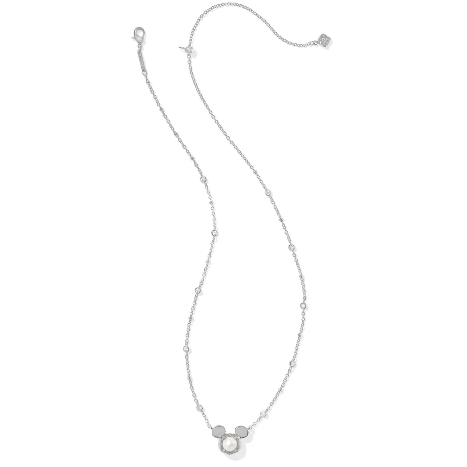 Foto 3 pulgar | Collar Kendra Scott X Disney Mickey Mouse Plata Perla Blanca - Venta Internacional