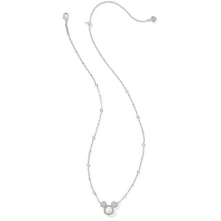 Foto 2 | Collar Kendra Scott X Disney Mickey Mouse Plata Perla Blanca - Venta Internacional