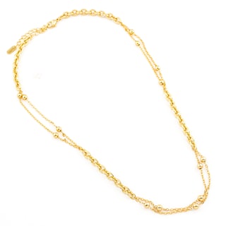 Foto 1 | Collar Tira Doble Esferico The Golden Store Chapa De Oro 18k