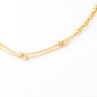 Foto 2 | Collar Tira Doble Esferico The Golden Store Chapa De Oro 18k