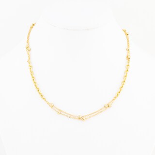 Foto 3 | Collar Tira Doble Esferico The Golden Store Chapa De Oro 18k