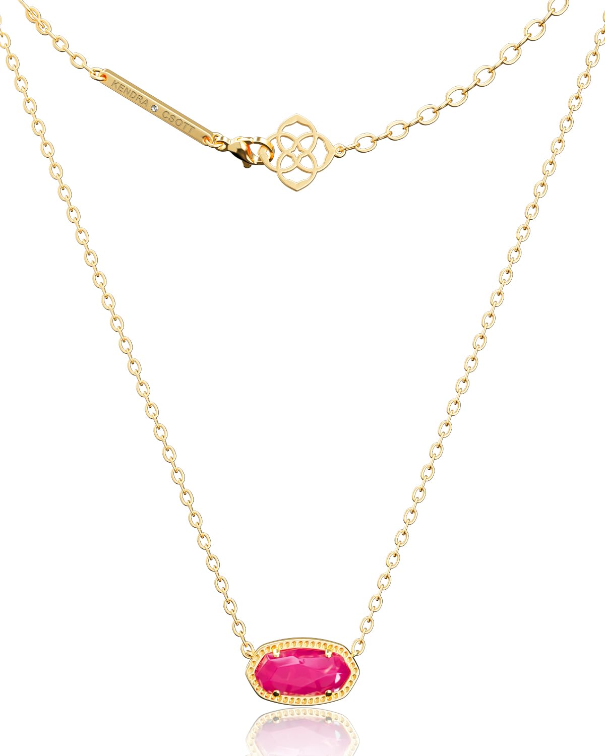 Foto 2 pulgar | Collar Aicase Con Colgante Chapado En Oro De 18 Quilates Para Mujer, Color Rosa Intenso - Venta Internacional.