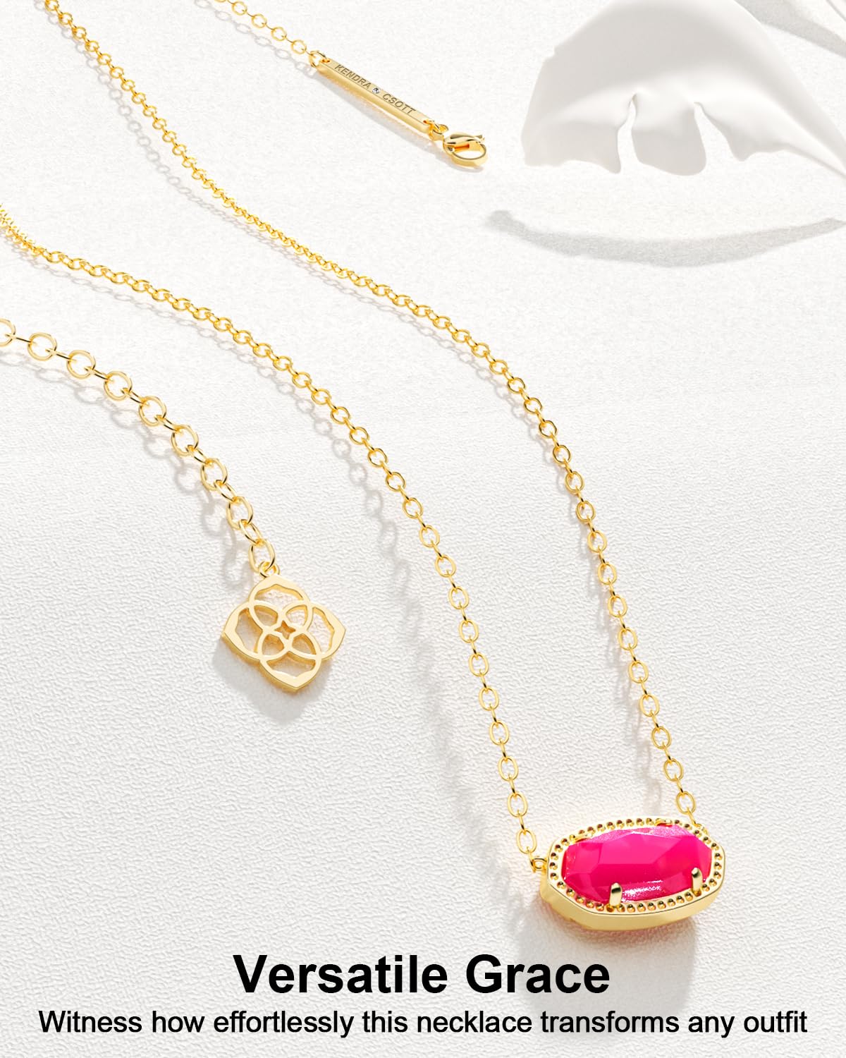 Foto 4 pulgar | Collar Aicase Con Colgante Chapado En Oro De 18 Quilates Para Mujer, Color Rosa Intenso - Venta Internacional.