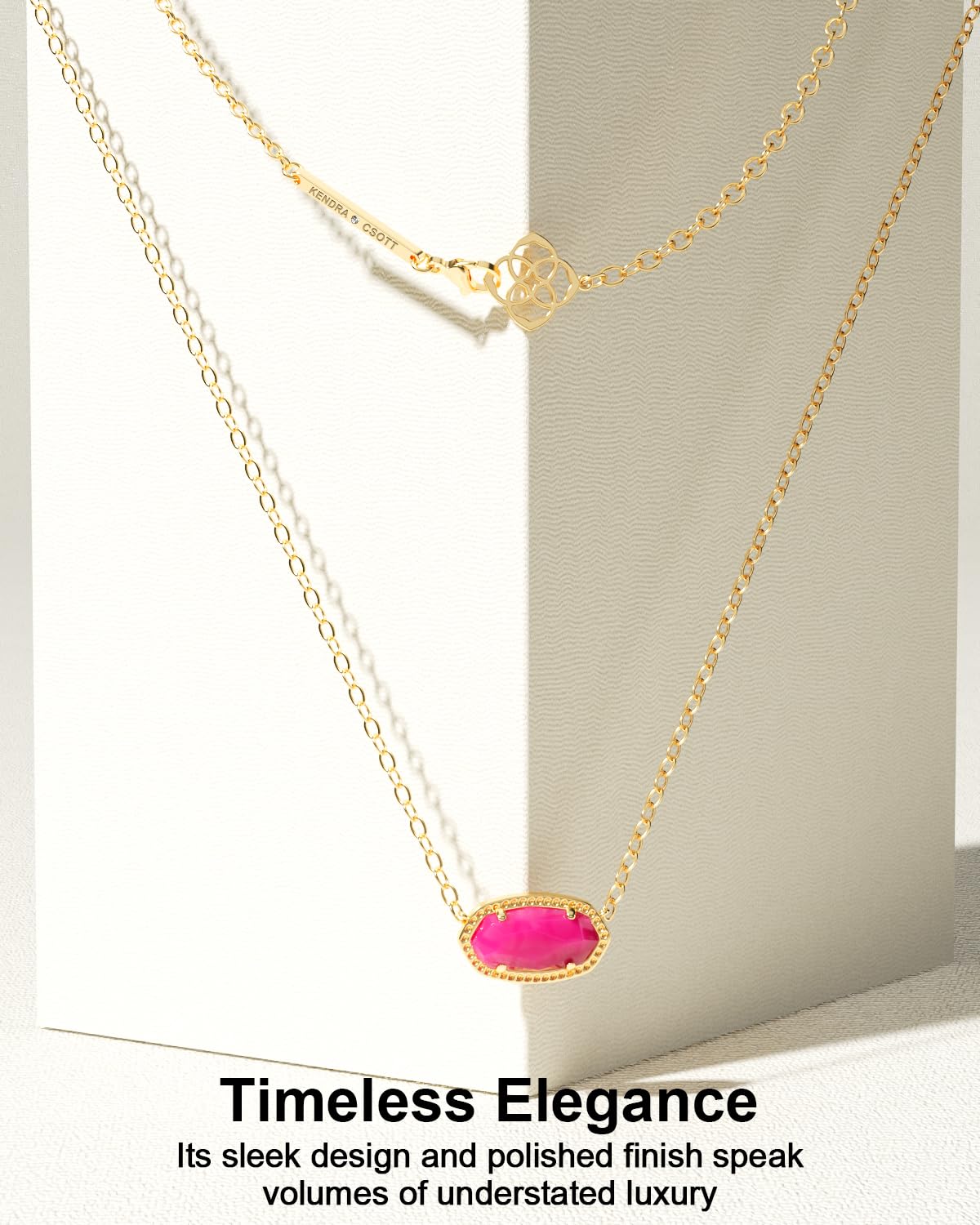 Foto 7 pulgar | Collar Aicase Con Colgante Chapado En Oro De 18 Quilates Para Mujer, Color Rosa Intenso - Venta Internacional.