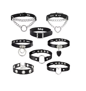 Foto 1 | Gargantilla Belug Punk Gotico Cuero Sintetico Collar Choker Metal Negro