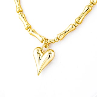 Foto 1 | Collar Diseño Bambú Con Dije Corazón The Golden Store Chapa De Oro 18k