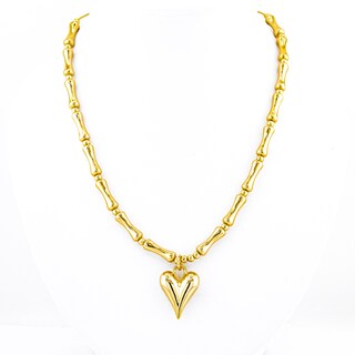 Foto 2 | Collar Diseño Bambú Con Dije Corazón The Golden Store Chapa De Oro 18k
