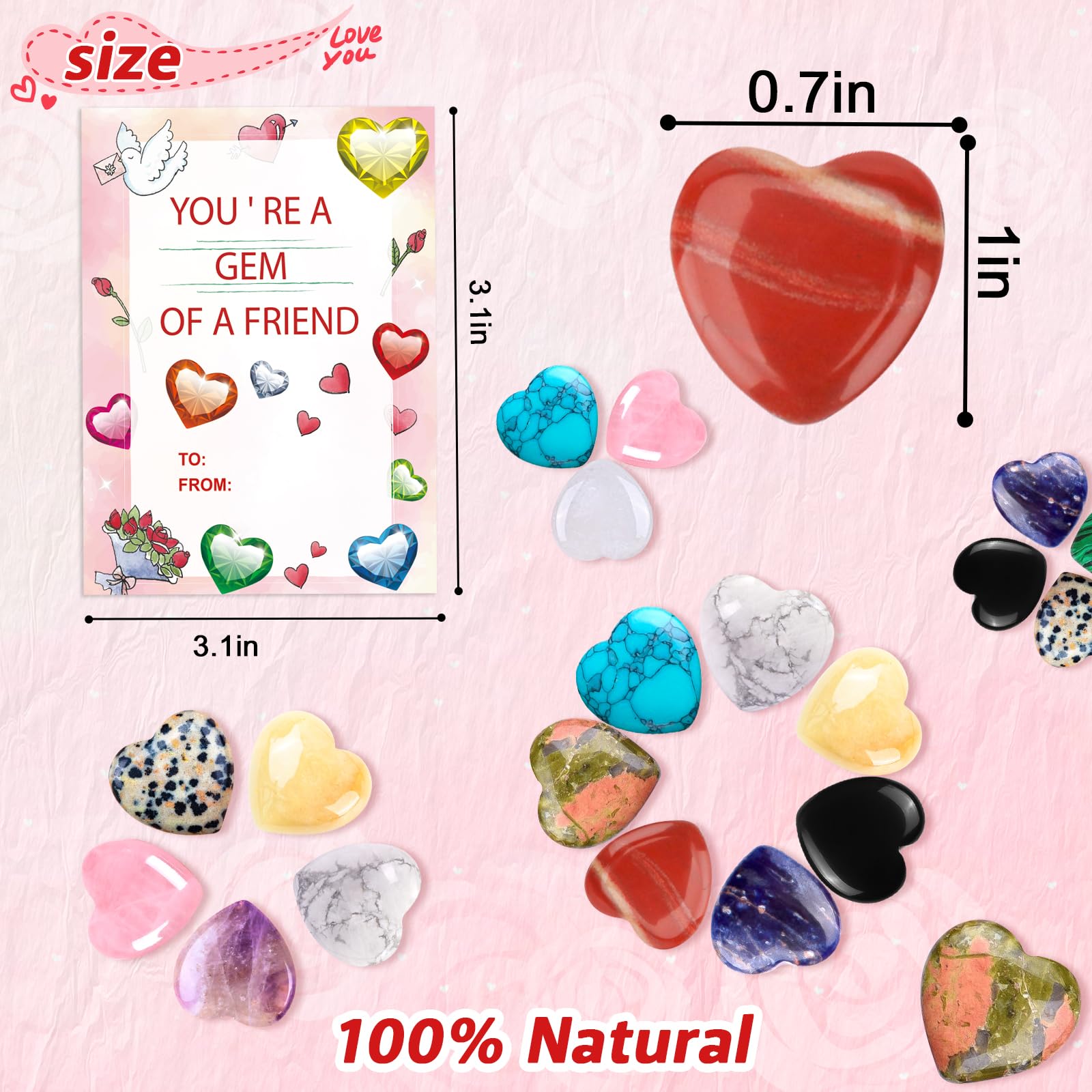 Foto 8 pulgar | Set De Collares De Cristal En Forma De Corazón Ludmila Gems Para Niños - Venta Internacional.