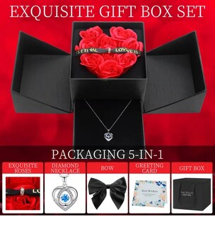Foto 4 | Collar Xtellar Dije Corazón 925 Plata Y Caja De Regalo De Rosas