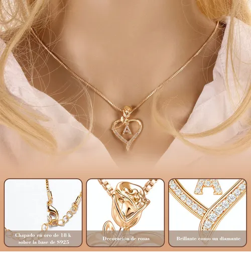 Foto 4 pulgar | Joyeria Xtellar Mujer Collare De Plata 925 Collares Rosas Dijes