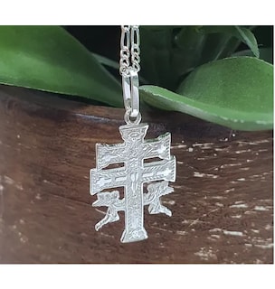 Foto 4 | Dije Xtellar De Cruz De Caravaca Plata Ley .925 Incluye Cadena