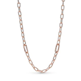 Foto 1 | Collar Pandora Me, Cadena De Eslabones Pequeños, Chapada En Oro Rosa De 14 Quilates - Venta Internacional.