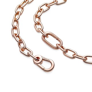 Foto 4 | Collar Pandora Me, Cadena De Eslabones Pequeños, Chapada En Oro Rosa De 14 Quilates - Venta Internacional.