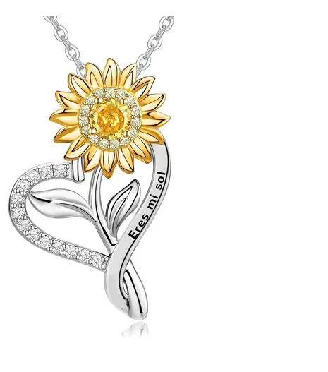 Foto 2 pulgar | Joyeria Xtellar Mujer Collare De Plata 925 Collares Girasol Dijes