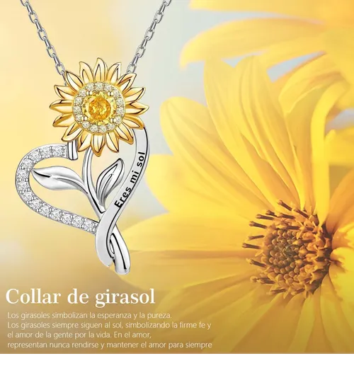Foto 4 pulgar | Joyeria Xtellar Mujer Collare De Plata 925 Collares Girasol Dijes